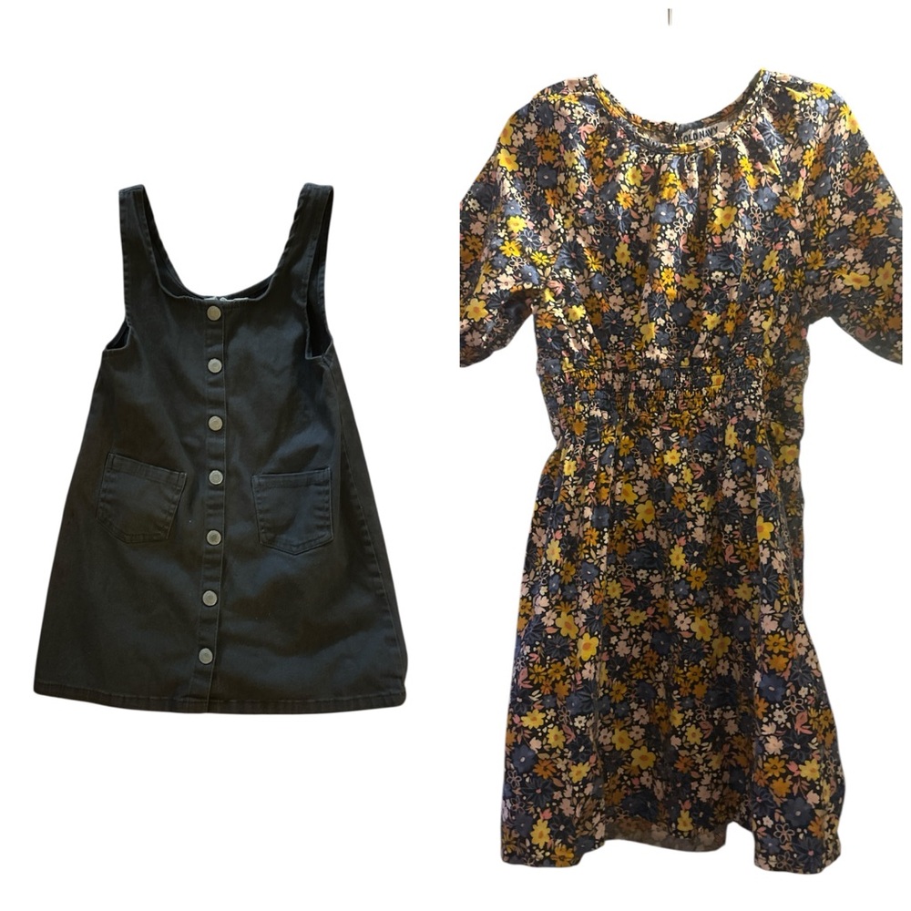 Floral and Black Kids Dress Set